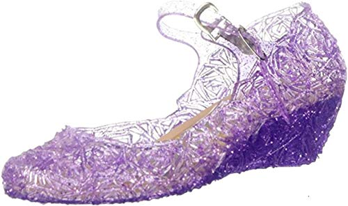 GenialES® Zapatos de la princesa de Cospaly Partido Traje de Carnaval Cumpleaños Halloween vestido sandalias de la jalea para Chicas 8 UK Niño Púrpura