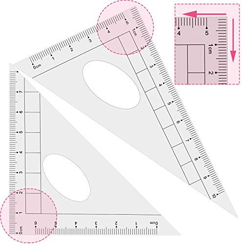 Geometría Compases Matemáticas para estudiantes en estuche de transporte, rosa