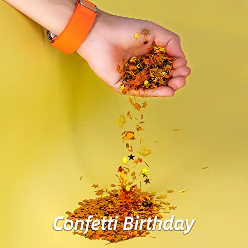 Giftota - Confeti 20 aniversario - Decoración para 20 cumpleaños - Confeti (oro) - Confeti decorativo para cumpleaños, aniversario, fiestas - Decoración de mesa