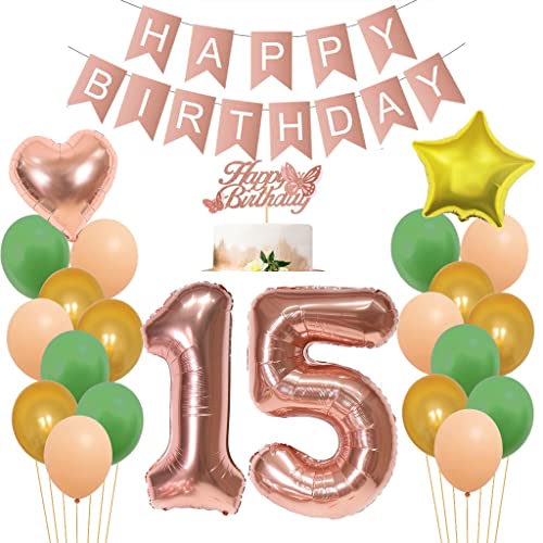 globo 15 cumpleaños niña, decoracion cumpleaños 15 año, globo 15 cumpleaños, globos 15 cumpleaños retro verde, 15 cumpleaños niña retro verde dorado, globos 15 cumpleaños niña deco
