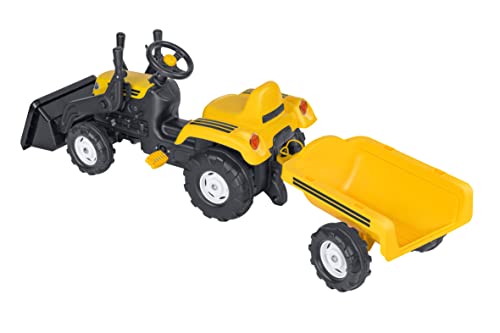 Globo Juguetes - Tractor Pedales con Bena y Remolque, 171 x 52 x 45 cm, Amarillo - DOLU 40789