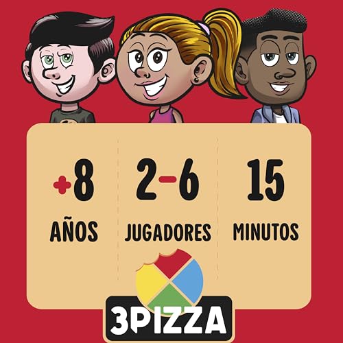 Glop 3Pizza - Juegos de Mesa para Niños de 8 años o Más y Adultos - Juego de Cartas Divertido para Toda la Familia - Juego de Viaje para Familias y Amigos - Regalo Ideal