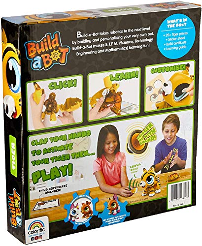 Goliath Games Build-a-BOT: Tigre | Construye tu Propio Tigre Mascota Interactivo | Sistema Easy Click 'n' Create | Kit de Robot Stem de más de 20 Piezas para niños | para Mayores de 4 años