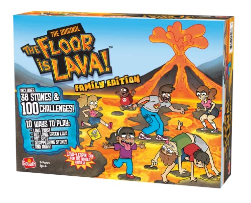 Goliath Games The Floor is Lava: edición Familiar, Juegos Familiares, para más de 3 Jugadores, a Partir de 5 años