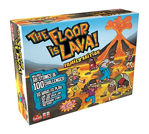Goliath - The Floor is Lava - Edición Familiar - Juego de Mesa Divertido - Juego Familiar Interactivo - 10 Juegos - A Partir de 3 Jugadores - A Partir de 5 Años