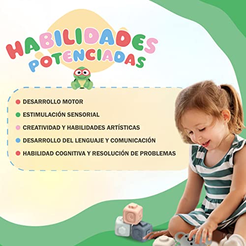Goozy Juguetes Bebes 6-12 Meses Montessori niños 1 2 años - 4in1 - Juegos 0 3 6 Meses para Desarrollar Habilidades motoras - Brinquedos sensoriales - Versatil Durarero y Seguro