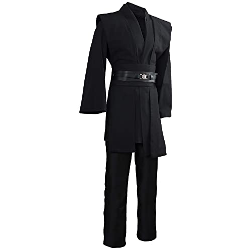 Gothden Disfraz de túnica Jedi con capucha para caballero, conjunto completo de Halloween, cosplay para adultos y hombres