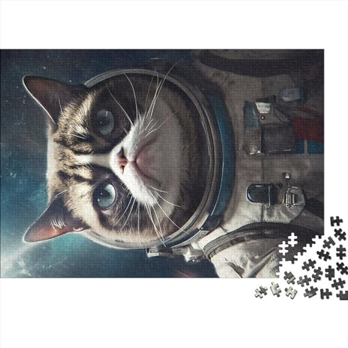 Grumpy Cat Astronauta Espacial Juego De Rompecabezas Niños Adultos Rompecabezas De 300 Piezas Rompecabezas Creativo De Madera Juego De Descompresión (tamaño 40x28cm)
