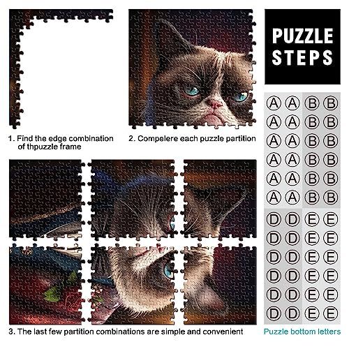 Grumpy Cat Fancy Suit 1000 Piezas Grandes Puzzle para Adultos Puzzle de Madera Regalo de Cumpleaños para Adultos Niños Niñas 14.96 x 20.47 Pulgadas