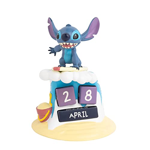 Grupo Erik Calendario perpetuo 3D Stitch Surfer - Calendario 3D Disney - Figuras Disney, decoración Stitch - Calendario sobremesa figura Stitch, Calendario perpetuo Stitch - Stitch regalos oficial