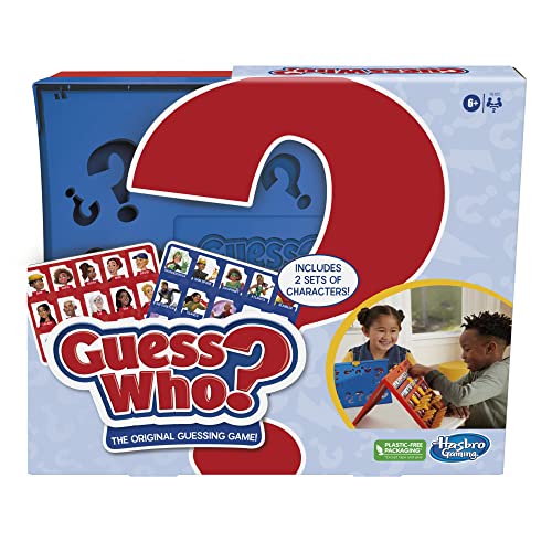 Guess Who? Juego de mesa original de adivinanzas marco fácil de cargar hoja de personajes de doble cara juegos de mesa para 2 jugadores para niños juegos de adivinar para familias a partir de 6 años