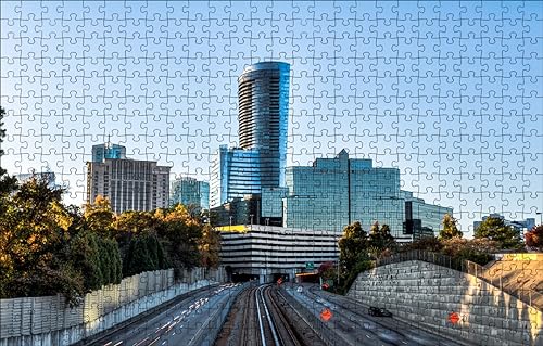 GUOHLOZ Puzzle 1000 Piezas | Puzzle | Rompecabezas | Puzzle dificiles para Adultos | Ciudad, Rascacielos, Estados Unidos de américa, Atlanta, 75x50cm