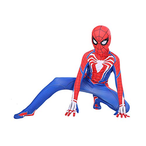 GYMAN Disfraz de Spiderman para niños, disfraz de Halloween, carnaval, cosplay, spandex/lycra, estampado 3D, mono para fiesta de película (130 ~ 140 cm)