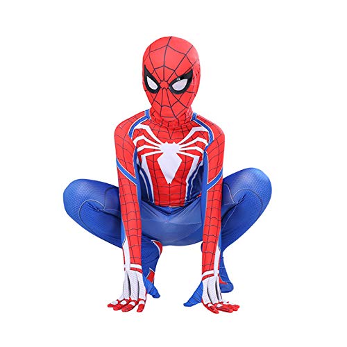 GYMAN Disfraz de Spiderman para niños, disfraz de Halloween, carnaval, cosplay, spandex/lycra, estampado 3D, mono para fiesta de película (130 ~ 140 cm)
