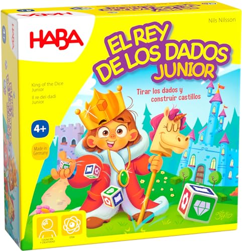 HABA 1307126006 - El Rey de los Dados Junior, Juego Infantil de Mesa de Estrategia. Más 4 años