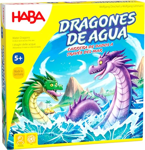 HABA 1307133006 - Dragones de Agua, Juego Infantil de Mesa de Recorrido y Estrategia. Más 5 años
