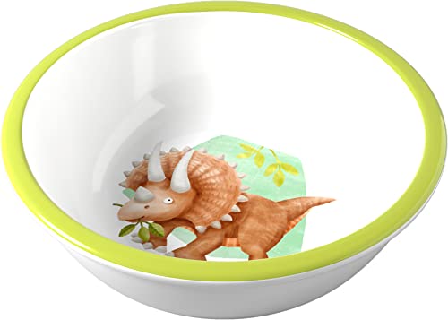 HABA 305146 Dinos-Cuenco Infantil de melamina con diseño de Dinosaurios para lavavajillas, no se desliza