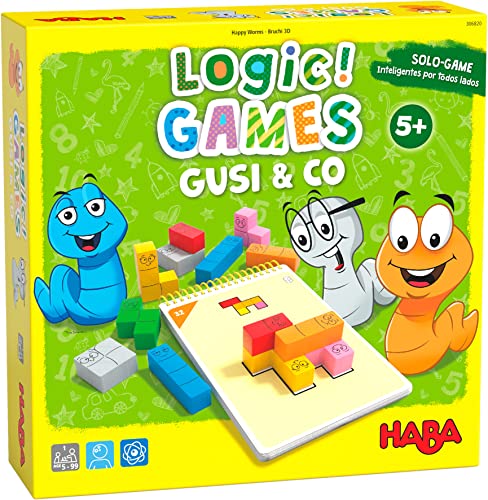 HABA 306820 - Logic! Games - Gusi & Co, Juego Infantil en Solitario de lógica, autocorrectivo. Más 5 años