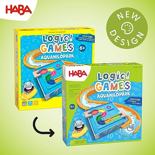 HABA 306827 - Logic! Games - AquaNiloPark, Juego Infantil en Solitario de lógica, autocorrectivo. Más 6 años