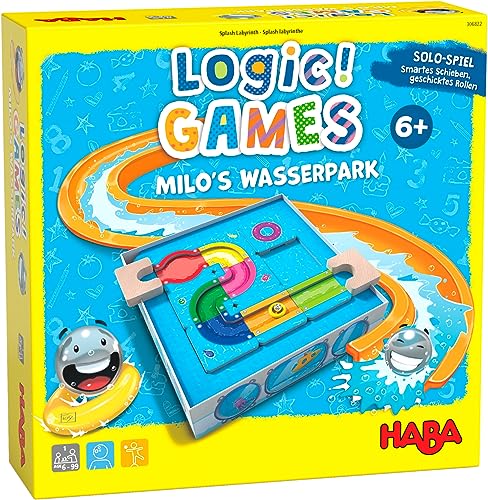HABA 306827 - Logic! Games - AquaNiloPark, Juego Infantil en Solitario de lógica, autocorrectivo. Más 6 años
