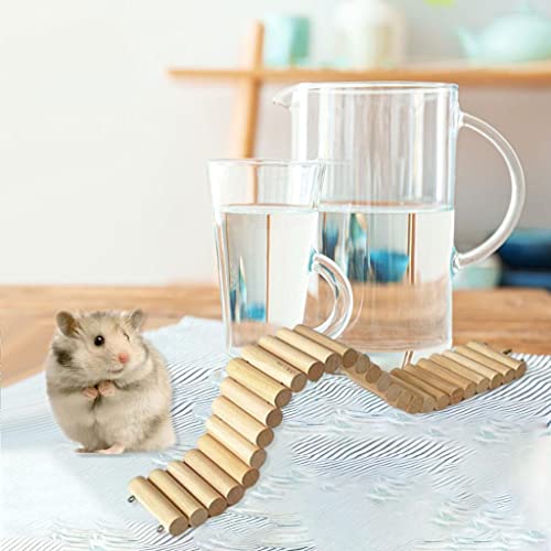 Hamster Bridge Toy Escalera de Escalada Larga para Hámster Enano, Ratones, Jerbos Y Otros Animales, Los 7.5x50cm