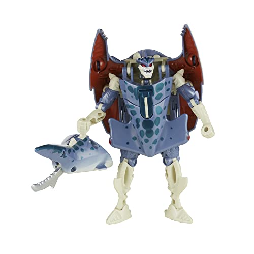 Hasbro- Figura Maximal Cybershark Beats Wars Transformers 12cm Muñecos acción, Multicolor, único (136338)