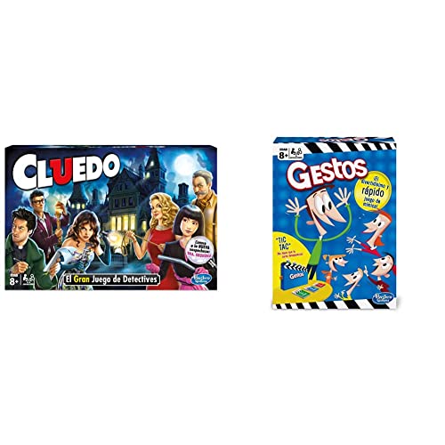 Hasbro Gaming Clasico Cluedo (Versión Española) (38712546) & Gestos Juego de Mesa, Multicolor (B0638105) 8 años to 99 años
