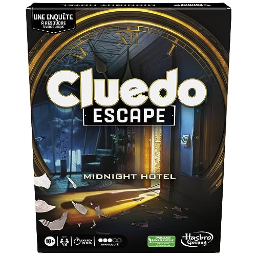 Hasbro Gaming Cluedo Escape: Midnight Hotel, Juego de encuesta manera Escape Game de un solo uso, 1 a 6 jugadores, Juego de encuesta cooperativo