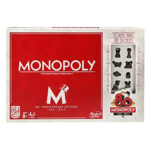 Hasbro Gaming - Monopoly 80 Aniversario, Juego de Mesa (versión en inglés)