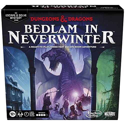 Hasbro Juego de mesa Dungeons & Dragons: Bedlam in Neverwinter Juego de mesa, sala de escape, juegos de estrategia cooperativa para mayores de 12 años, 2-6 jugadores, 3 actos aprox. 90 minutos cada