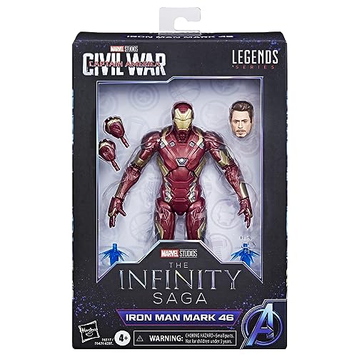 Hasbro Marvel Legends Series, Figura Iron Man Mark 46 de 15 cm de Capitán América: Civil War, Figuras Marvel Legends