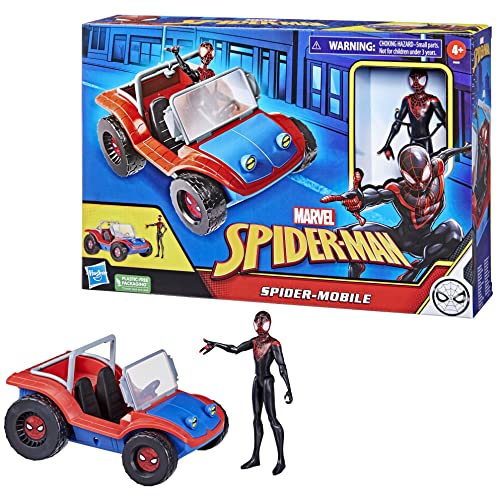 Hasbro Marvel - Marvel Spider-Man - Spider-Mobile - Vehículo de 15 cm con Figura de Miles Morales - A Partir de 4 años