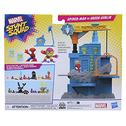 Hasbro Marvel- Set de Juego Crane Smash con Spider-Man vs. Duende Verde, Figuras de superhéroes de 3.5 cm, Multicolor (F70625X0)