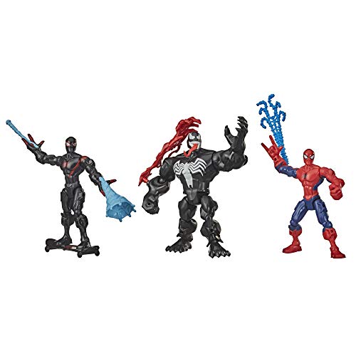 Hasbro Marvel Super Hero Mashers Web-Slinging Mash Pack, 24 piezas construibles y 3 accesorios para crear 3 figuras, para niños a partir de 4 años, Exclusivo en Amazon
