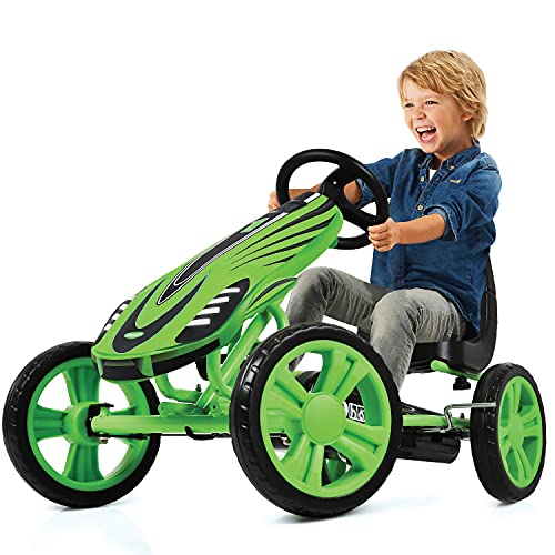 hauck Speedster Kart Pedales para Niños, Go Kart desde 4 años hasta 50 kg, Freno de Mano, Asiento Ajustable en 3 Posiciones, Marco de Acero