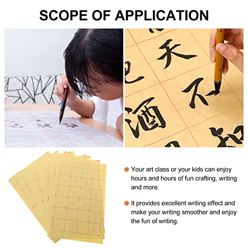 Healifty 150 hojas de papel de caligrafía china papel de rejilla Xuan papel de arroz para caligrafía china cepillo tinta amante principiante escritura Sumi Set