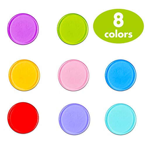 Hebayy 250 Fichas de plástico Transparentes de 8 Colores para el Bingo (Cada uno Mide 1.9 cm de diámetro)