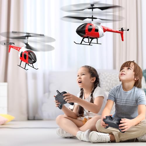 Helicoptero Teledirigidos para Niños, Mini RC Helicóptero Despegue y Aterrizaje con un Toque con Control Remoto con Luces LED de 3 Canales, Avión para Ventiladores de Avión Juguete Regalo 14+