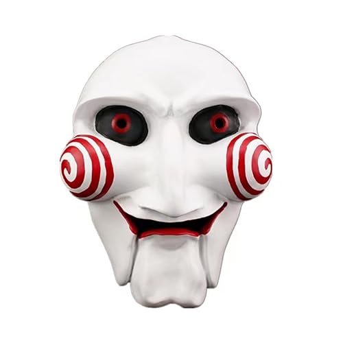 HENAA Máscara Saw The Jigsaw Killer John Kramer, accesorios pintados, máscara de terror portátil para Halloween Cosplay
