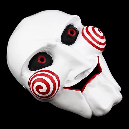 HENAA Máscara Saw The Jigsaw Killer John Kramer, accesorios pintados, máscara de terror portátil para Halloween Cosplay