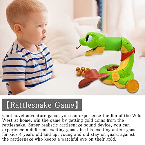 HENGBIRD Serpiente de cascabel eléctrica juguete complicado, espeluznante interactivo de horror juguete divertido juego de reacción para diversión y emoción a partir de 4 años (2-4 jugadores)