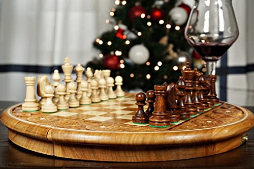 Hermoso ajedrez de madera RUBY decorativo, esculpido y hecho a mano por Master Of Chess