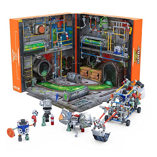 HEXBUG JUNKBOTS - Sistema de alcantarillado de metro de gran fábrica, juego de juguetes sorpresa, construye y disfruta con niños y niñas, juguetes para niños, más de 285 piezas de figuras de