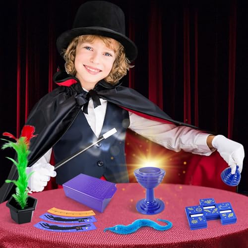 Heyzeibo Trucos de Magia - Kit de Magia con Varita Mágica e Instrucciones para Niños, Cumpleaños Juguetes para Niños de 6 7 8 9 10 11 12 Años de Edad