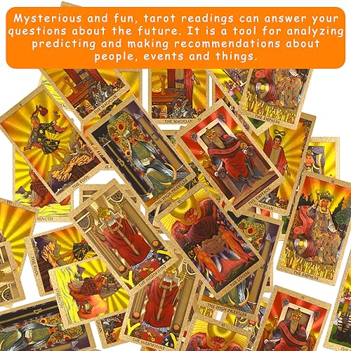 HIULLEN Cartas de Tarot, 78 Piezas Baraja de Tarot Rider Waite, Juego de Cartas de Tarot con Caja Colorida Cartas de Tarot para Decir el Futuro de Tarrot