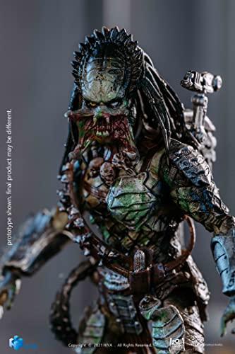 Hiya Toys Alien vs Predator: Requiem Battle Damage Wolf Predator - Figura de Escala 1:18, Multicolor