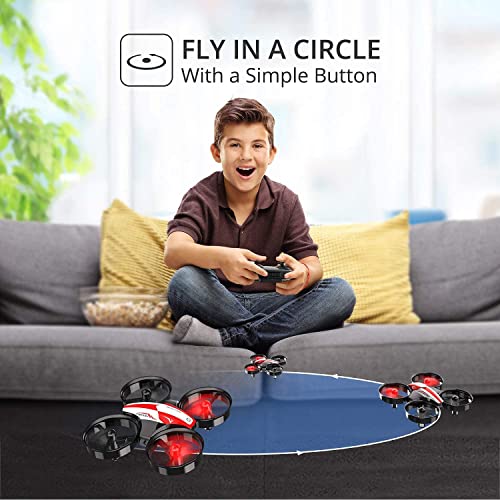Holy Stone HS210 Mini Drone para Niños y Principiantes, Helicóptero RC Quadcopter con Vuelo Automático, Giro 3D, Modo sin Cabeza y Baterías Extra, Rojo