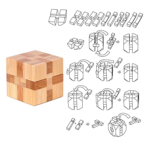 Holzsammlung 12 Piezas Rompecabezas de Madera, 3D IQ Juegos de Ingenio, Rompecabezas Madera Mini Puzzle Bloqueo Juguetes Educativos Regalo para Niños Adultos Adolescentes, 4.5cm