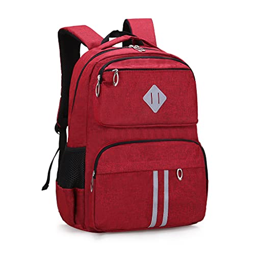 HOPYOCK® - Bolso escolar para niño, mochila escolar para niños, mochila informal para adolescentes, rojo 01, extra-large, Mochila