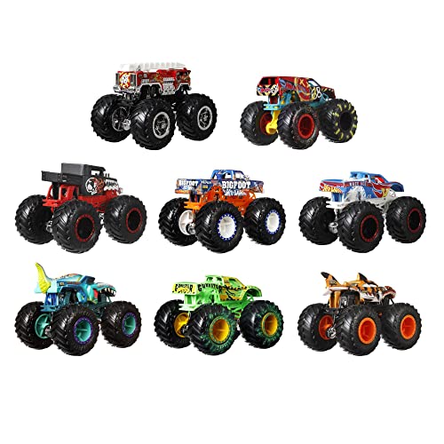 Hot Wheels Monster Trucks Pack 8 coches de juguete, regalo para niños y niñas +3 años (Mattel HGX21)